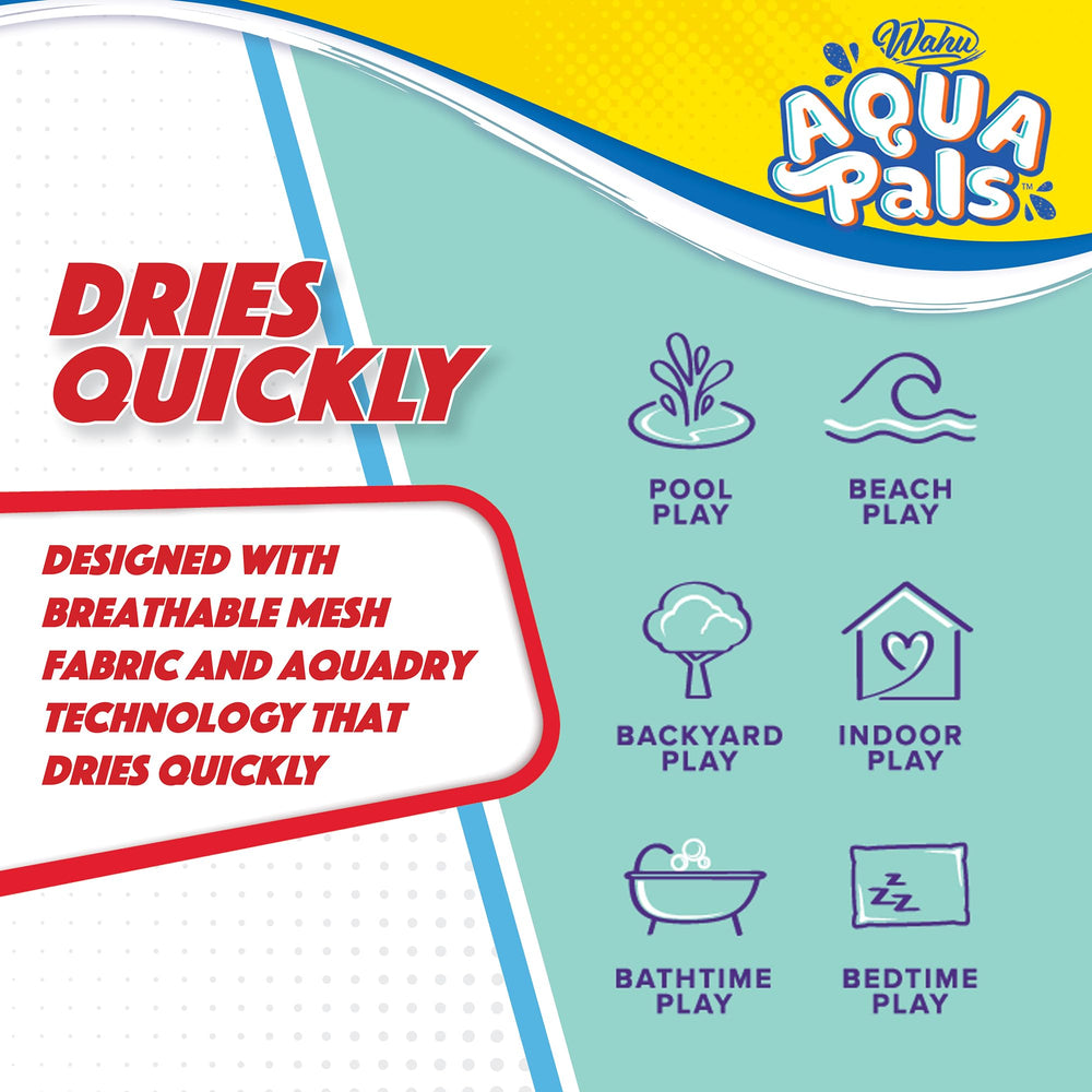 WAHU Aqua Pals machine washable plush for easy cleanup.