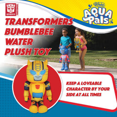 WAHU Aqua Pals Bumblebee plush in hands by the poolside