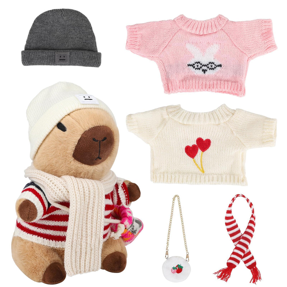 WAKSUN Capybara plush with outfits for creative dress-up play