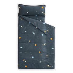 Wake In Cloud nap mat roll-up with strap ensures portable naptime on the go.