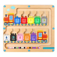 wakeInsa magnetic color and number maze board front view promotes color recognition and counting