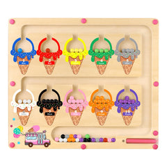 WakeInsa magnetic color and number maze ice cream image for color and number matching