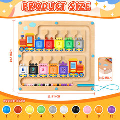 wakeInsa wooden magnet balls color puzzle enhances sorting and early math exploration
