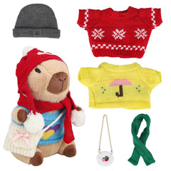 WAKSUN Capybara plush with outfits and hats ready for dress-up play