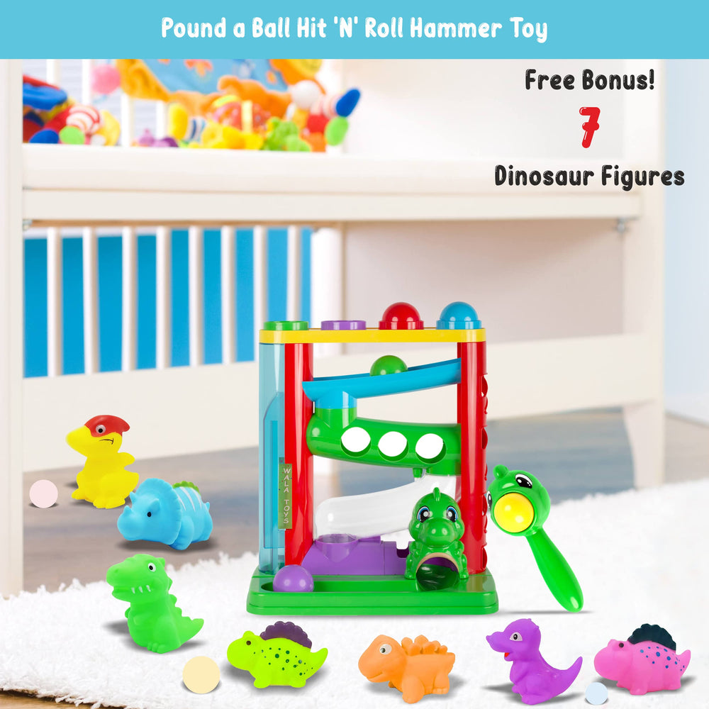 WALA Pound a Ball Dinosaurs toy kid playing demonstrates engaging, tactile learning