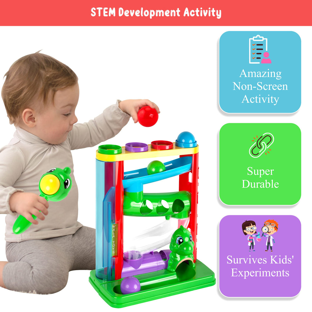 WALA Pound a Ball Dinosaurs toy safe-durable construction supports everyday toddler use