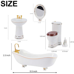 Waldosia dollhouse mirror completes bathroom scene with light reflection