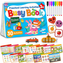 Walenced Busy Book Toddlers open activity pages for hands-on learning.