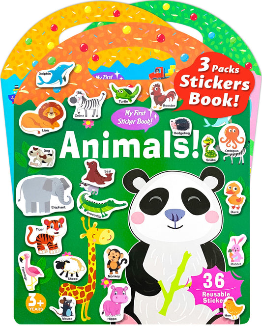 Walenced sticker book cover shows kid-friendly travel design.