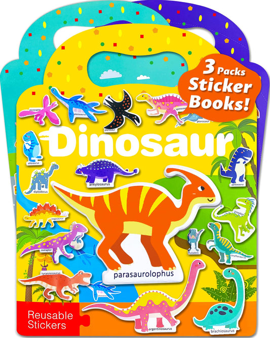 Walenced sticker book dinosaur pieces for imaginative play and fine motor practice