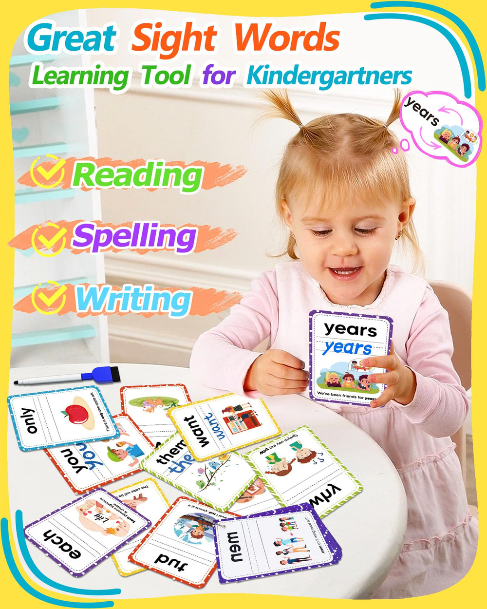 Walenty flash cards include four erasable markers for handwriting practice