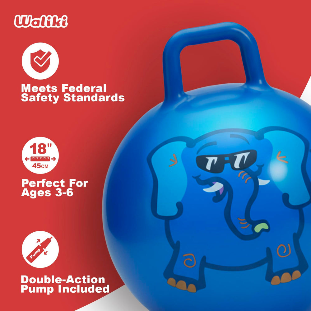 Waliki Hopper Ball 18in blue in living room, perfect for family bonding.