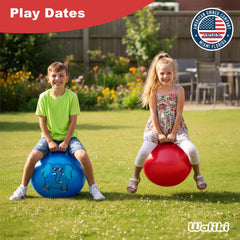 Waliki Hopper Ball 18in blue suitable for outdoor play with supervision.