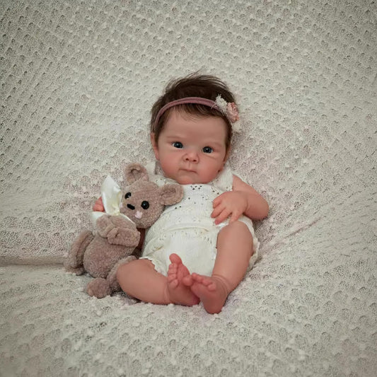 Wamdoll 19-inch reborn doll full-body view for lifelike nurturing play.