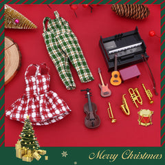 WanBigVa Christmas decor pieces improve festive dollhouse ambiance.