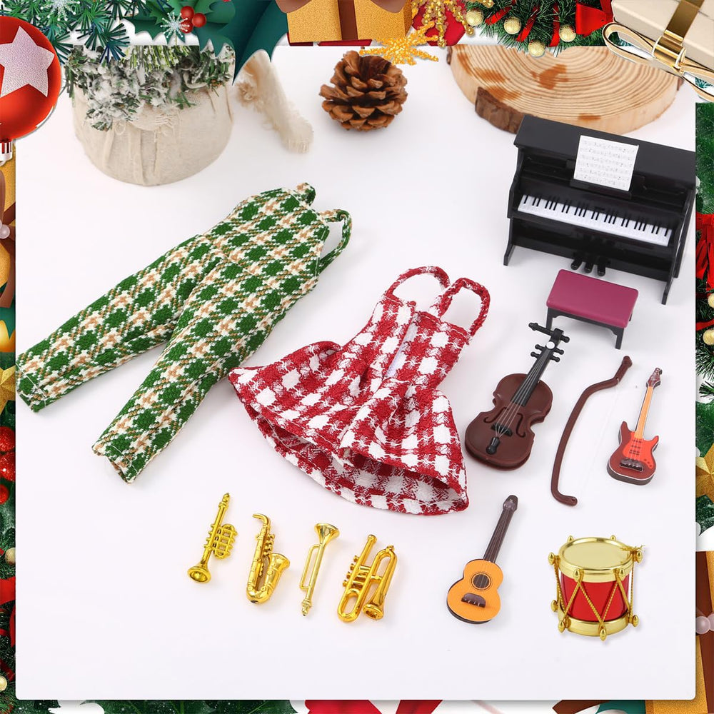 WanBigVa elf with piano and guitar set for musical holiday storytelling.
