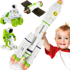 Wanonoo rocket launch with mist and lights sparks imaginative space play.