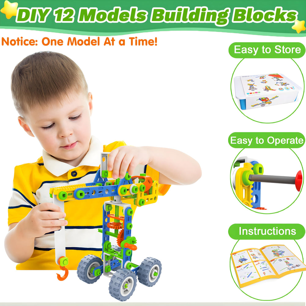 Wanonoo 12-in-1 STEM kit windmill model teaches rotation concepts during play