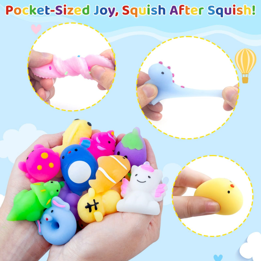 Waraoko Mochi Squishies soft texture close-up highlights squish experience.