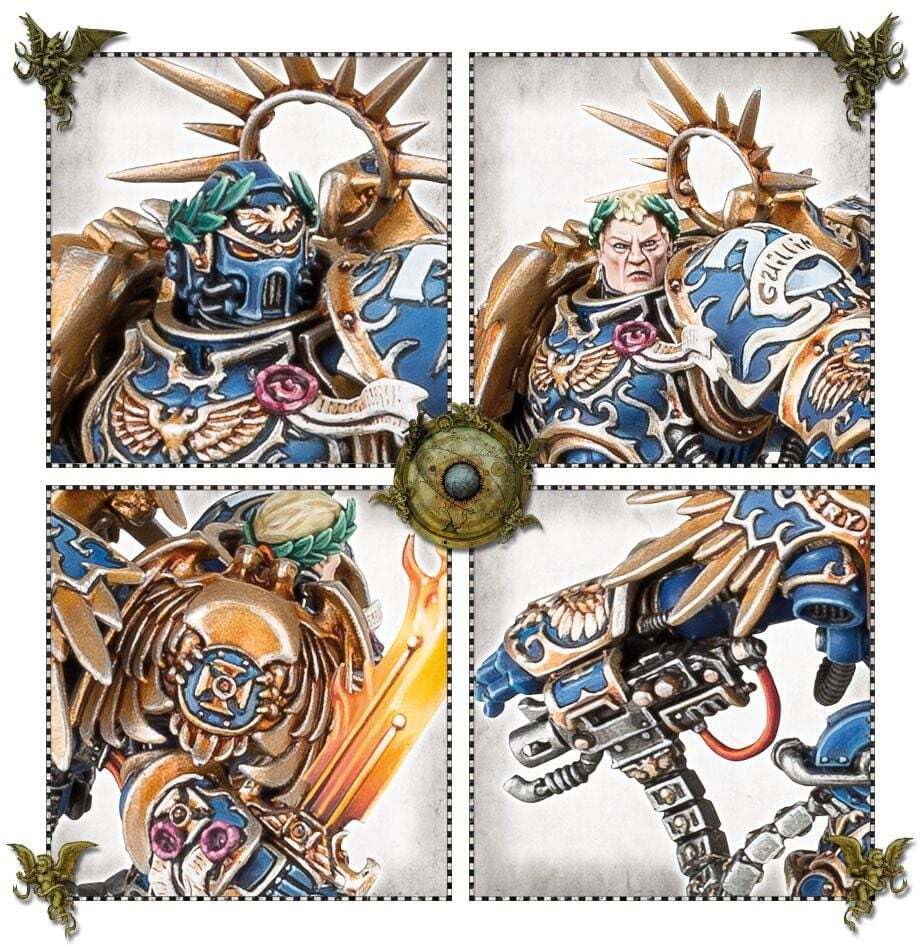Warhammer Ultramarines Roboute Guilliman ready-to-paint model for tabletop battles.