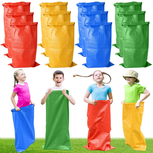 WarmFarm potato sack race bags red set ready for outdoor fun with durable design.