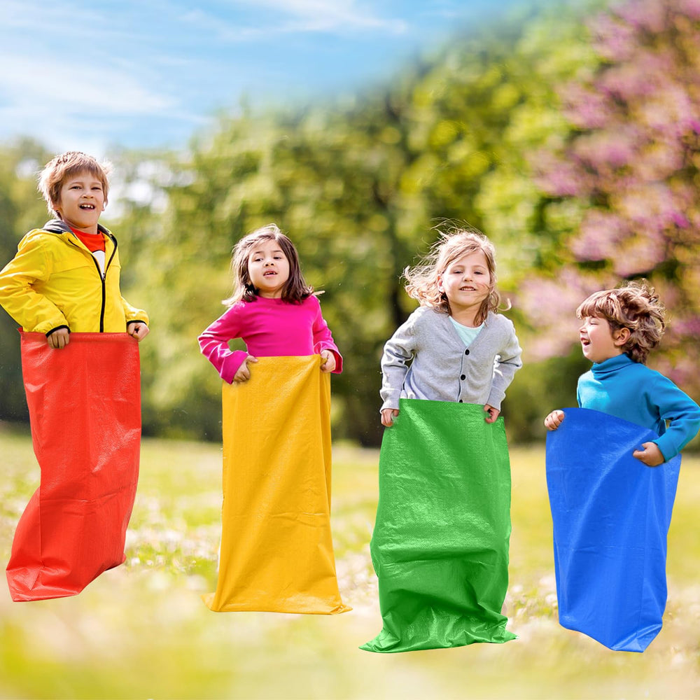 WarmFarm potato sack race bags yellow ideal for vibrant yard competitions and quick setup.