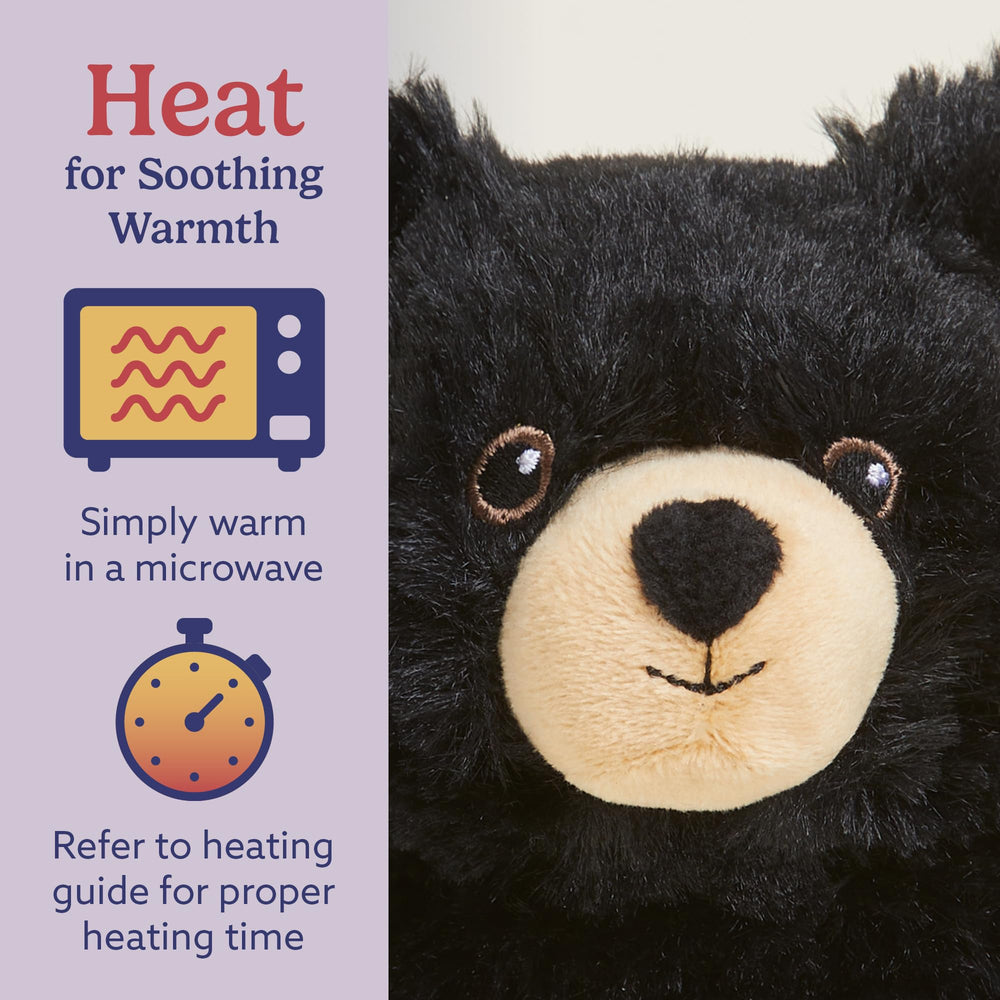 Warmies Black Bear freezer chill demonstrates refreshing cool touch
