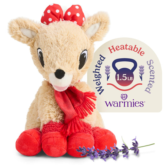 Warmies Clarice with scarf detail offers cozy warmth for snuggly moments.