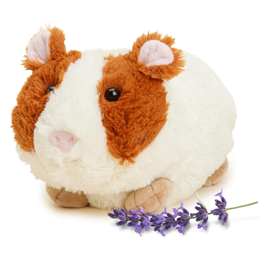 Warmies guinea pig plush heated for soothing warmth.