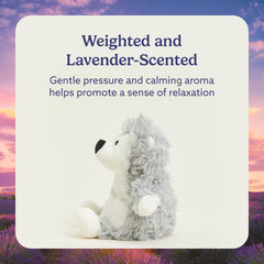 Warmies Hedgehog weighted plush offers a comforting hug during snuggles