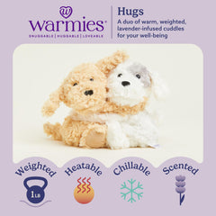 Warmies Hugs Duo Puppy weighted plush offering cozy, secure hugs