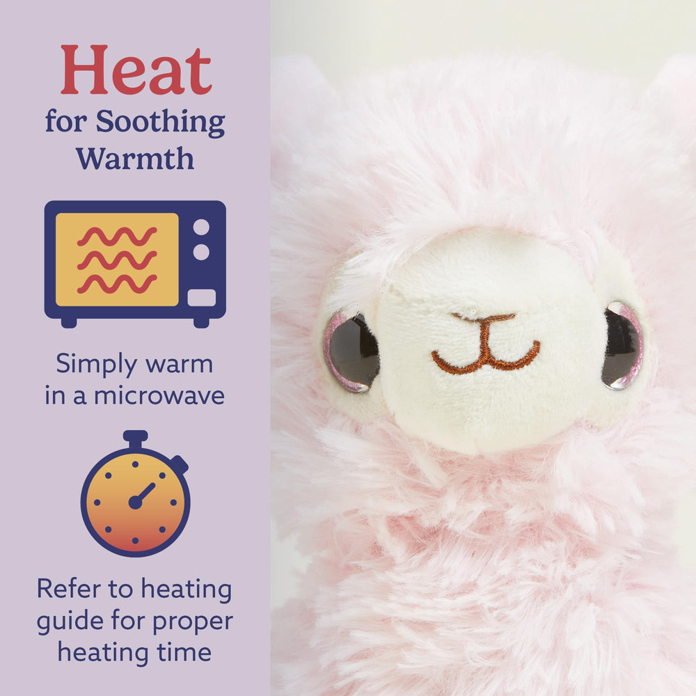 Warmies Junior Pink Llama weighted plush for a comforting hug.