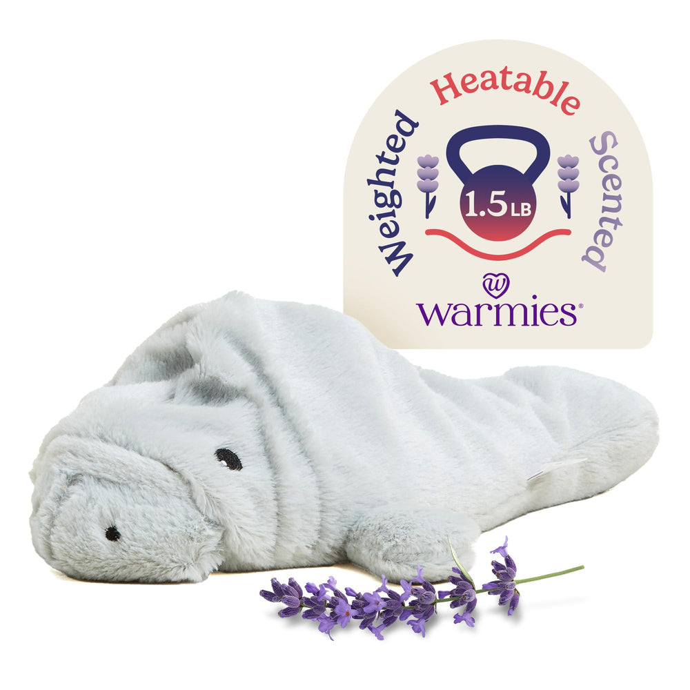 Warmies Manatee microwavable plush ready for cozy warmth