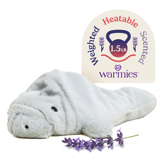 Warmies Manatee microwavable plush ready for cozy warmth