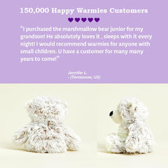 Warmies Marshmallow Bear packaged, ready as a ready-to-heat comforting gift.