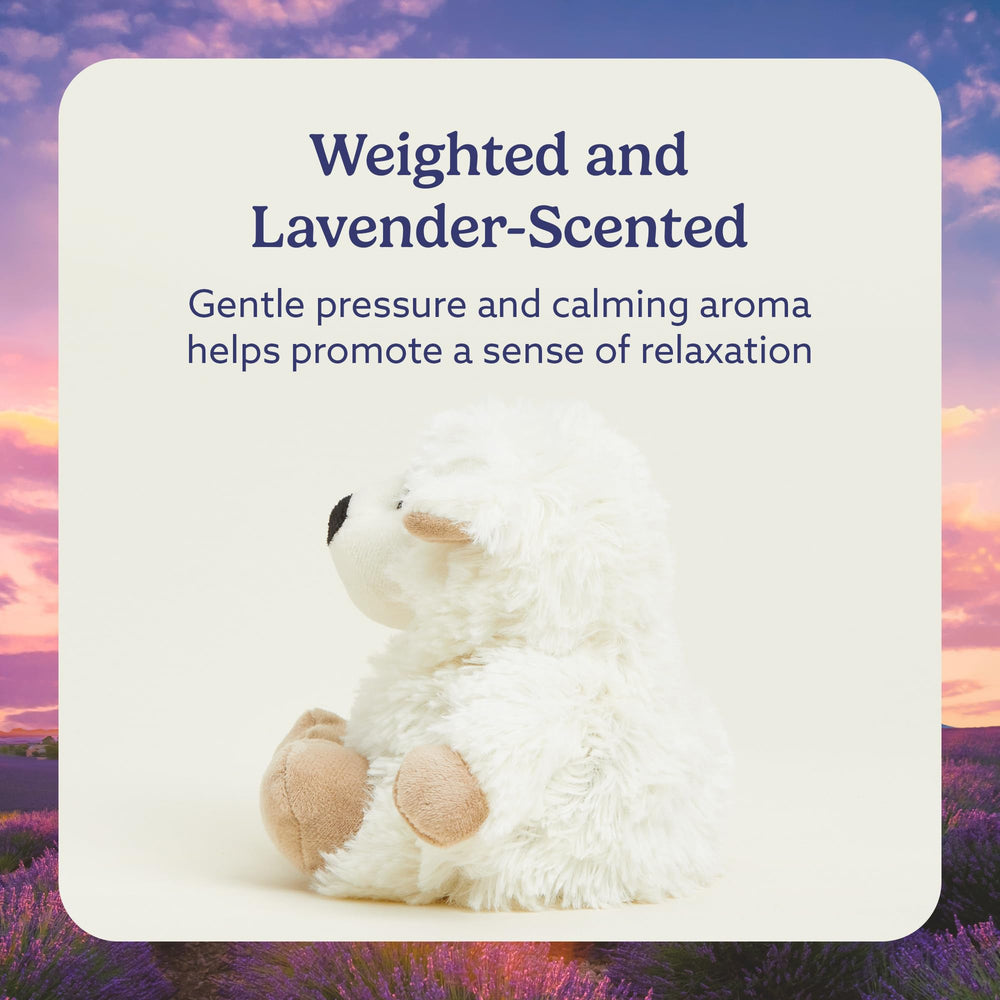 Warmies Sheep lavender-filled plush with calming aroma for relaxation.