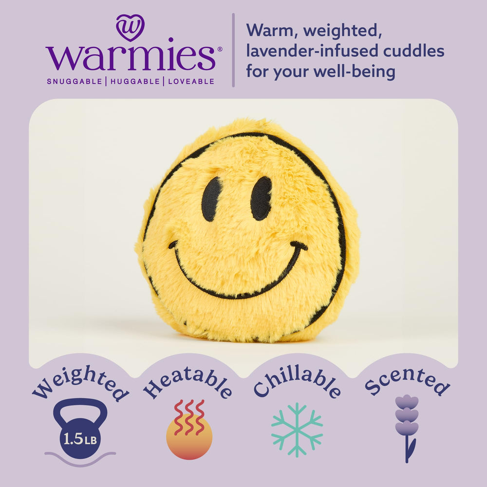 Warmies Smiley Face plush cooling evokes a refreshing touch on warm days.
