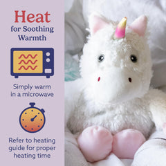 Warmies White Unicorn bedtime snuggle is perfect for quiet nightly routines