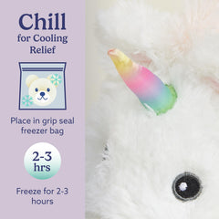 Warmies White Unicorn cooling option delivers a refreshing feel on warm days