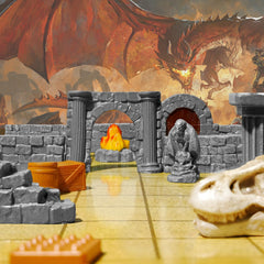 Warmtree Roman columns accent ancient dungeon scenes with architectural flair