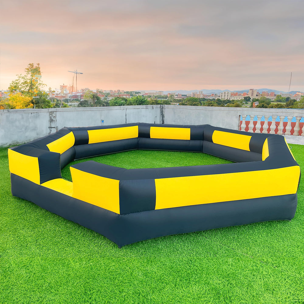 Warsun 15ft Gaga Ball Pit inflatable top view, durable family play