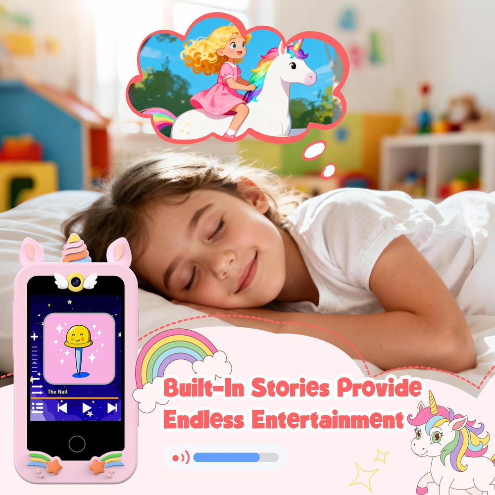 WARWARS kids phone dual cameras for selfies and videos, inspiring little photographers.