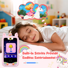 WARWARS kids phone dual cameras for selfies and videos, inspiring little photographers.