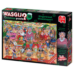 Wasgij Christmas 18 Gingerbread Showstopper completed display shows the finished scene's charm.
