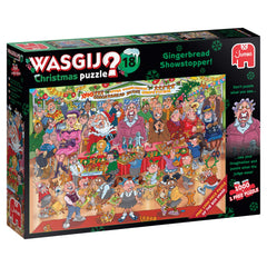 Wasgij Christmas 18 Gingerbread Showstopper box art invites curiosity and holiday puzzling fun.