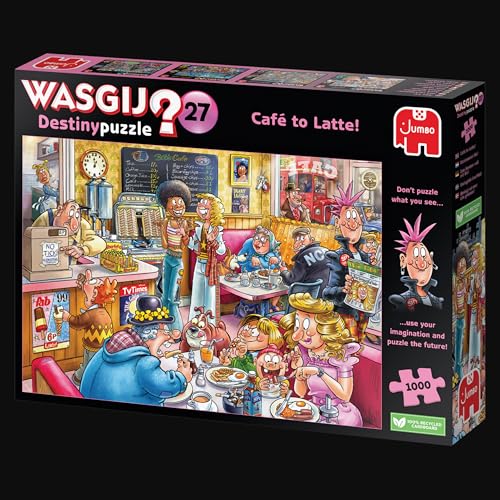 Wasgij Destiny 27 puzzle pieces spread on table inviting focused concentration.