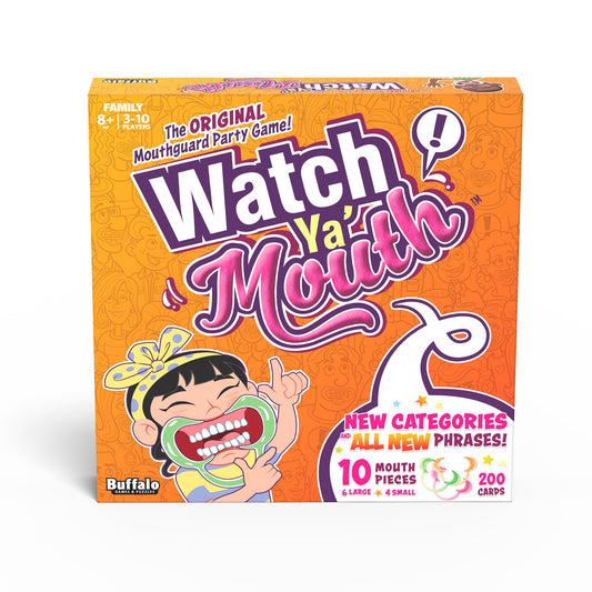 Watch Ya' Mouth Ultimate Edition box content for a lively family game night.