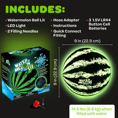 Watermelon Ball Lit battery compartment for easy glow maintenance.