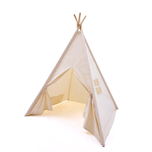 WATEVLOTCS Play Teepee with natural canvas for cozy indoor fun
