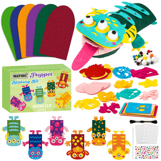 WATINC hand puppet kit with six unfinished puppets, sparks imaginative storytelling and hands-on creativity.